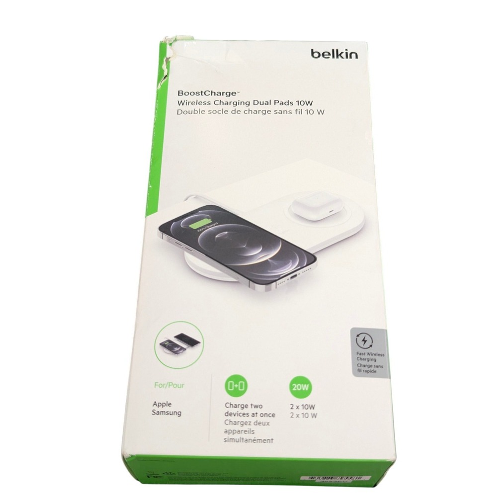 BbU Belkin Boost Charge 10W Wireless Charging Dual Pad -‎ White Used